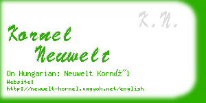 kornel neuwelt business card